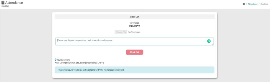 attendance clockinout