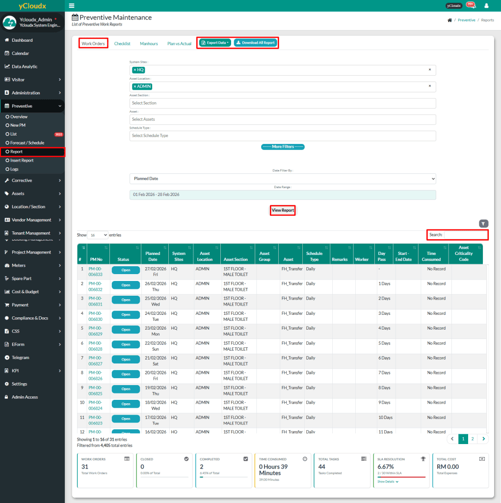 External Work Action yCloudx